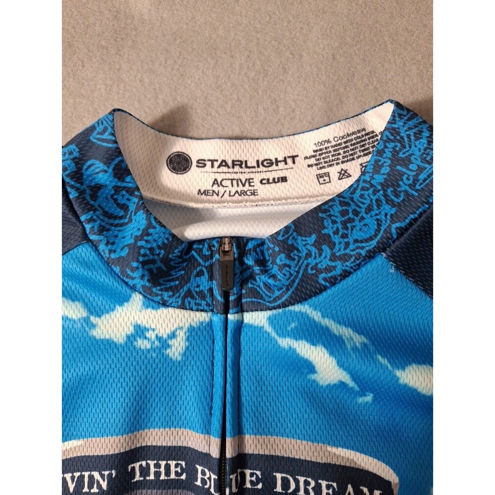 Starlight Cycling Jersey Mens L Breathable Full Zip Active Club Graphic Print - Picture 5 of 8